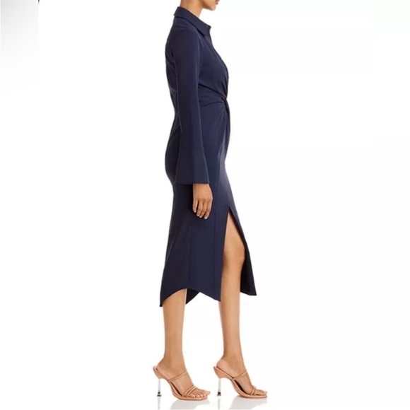 Cinq a Sept Blue McKenna Midi Long Sleeve Sheath Dress - Picture 3 of 16
